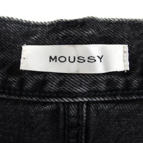 マウジー moussy デニムスカート フレアスカート マキシ丈 ロング丈 カットオフ 0 黒 ブラック /SM21 ■MO レディース_画像4