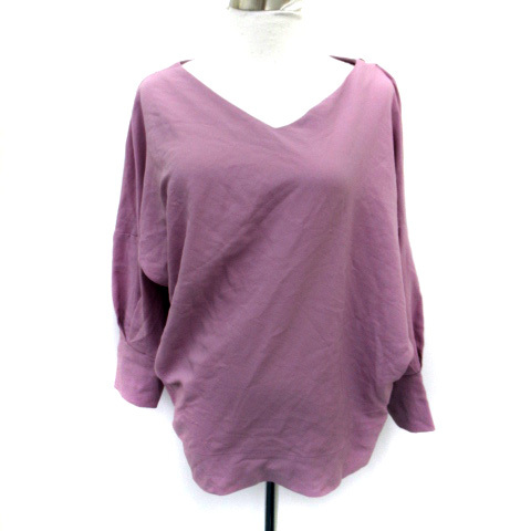  stereo . Dio sSTUDIOUS cut and sewn long sleeve V neck deformation 0 purple purple /SM34 lady's 
