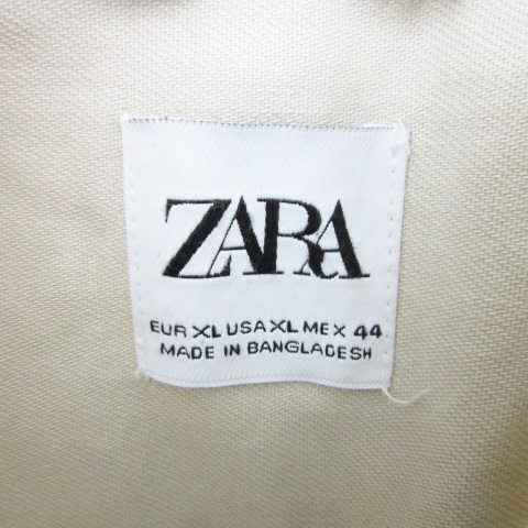 ザラ ZARA カジュアルシャツ 長袖 ボタンダウン 大きいサイズ XL ベージュ /YM9 ■MO メンズ_画像5