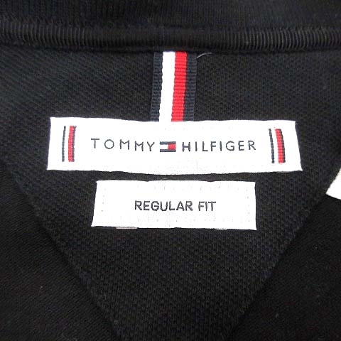 トミーヒルフィガー TOMMY HILFIGER ポロシャツ カットソー ワンポイント 半袖 M 黒 ブラック /YK メンズ_画像5