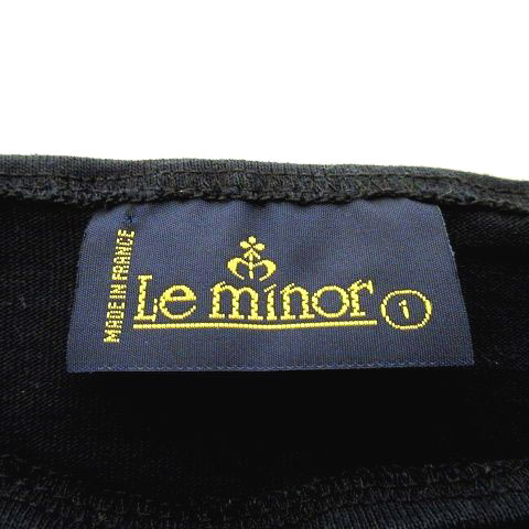  Le Minor Leminor square neck cut and sewn long sleeve plain tops France made approximately S size navy blue navy #052 lady's 