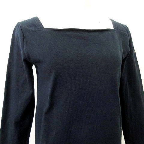  Le Minor Leminor square neck cut and sewn long sleeve plain tops France made approximately S size navy blue navy #052 lady's 