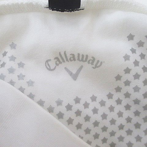  Callaway CALLAWAY Golf wear short sleeves high‐necked cut and sewn M white series white print cotton cotton lady's 