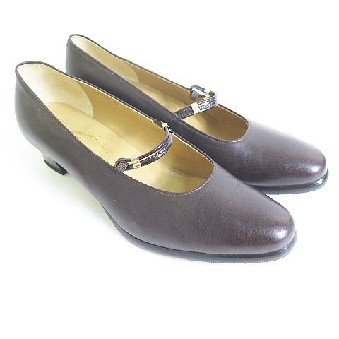  Ginza yo shino yaYoshinoya GINZA pumps round tu leather 23 dark brown 2sa5509 lady's 