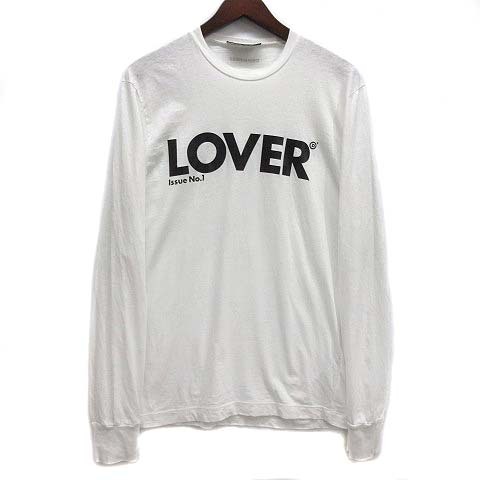 ディースクエアード DSQUARED2 LOVER プリント Tシャツ 長袖 カットソー クルーネック ロンT S71GD0907 2020SS ホワイト 白 S 伊製 メンズの画像1