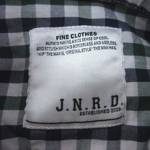 ジュンレッド J.N.R.D. ボタンダウンシャツ ギンガムチェック 半袖 2 緑 グリーン 紺 ネイビー 白 ホワイト /MS メンズ_画像5