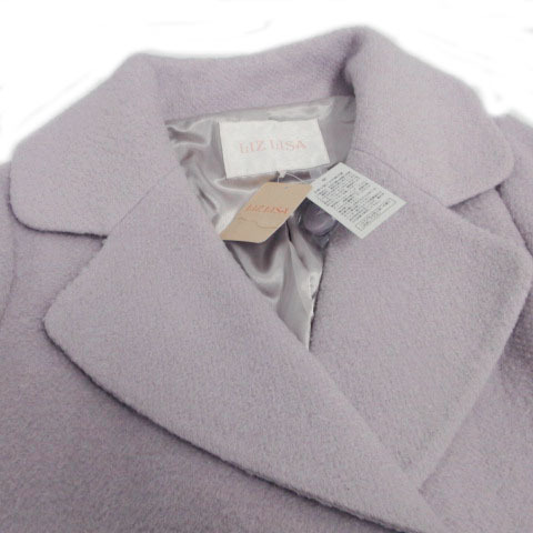  unused goods Liz Lisa LIZ LISA coat Chesterfield coat double sleeve race up ribbon nappy wool . purple series lavender 0