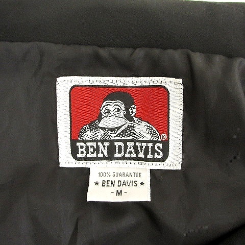 ベンデイビス BEN DAVIS コーチジャケット プリント フロントスナップボタン ドローコード 黒 ブラック M ■GY01 メンズの画像6