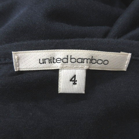 ユナイテッドバンブー UNITED BAMBOO ワンピース ひざ丈 Vネック 半袖 4 紺 ネイビー /MS レディース_画像5