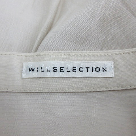 ウィルセレクション WILLSELECTION ジャケット ノーカラー 七分袖 Vネック ジップアップ 薄手 無地 40 ベージュ アウター /BT レディース_画像7
