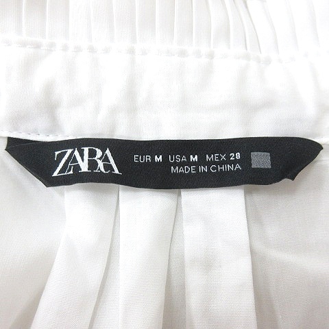 ザラ ZARA ブラウス スタンドカラー 半袖 M 白 ホワイト /MN レディース_画像5