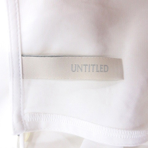  Untitled UNTITLED blouse embroidery short sleeves switch 44 white ivory /MN lady's 