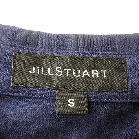 ジルスチュアート JILL STUART シャツ レース チェック 長袖 S 紺 ネイビー /MN レディース_画像5