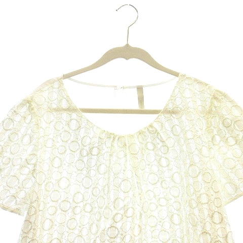  Untitled UNTITLED blouse embroidery short sleeves switch 44 white ivory /MN lady's 
