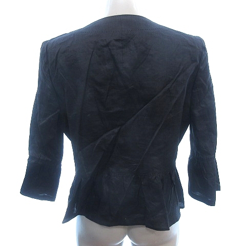 ke- tea ki width ta spool K.T KIYOKO TAKASE shirt jacket no color total lining flax linen 7 minute sleeve 13 black black /AU lady's 
