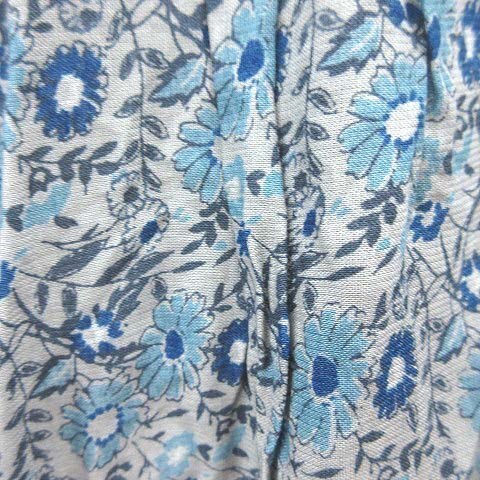  As Know As as know astia-do skirt gya The - long high waist floral print F gray blue blue /CT #MO lady's 