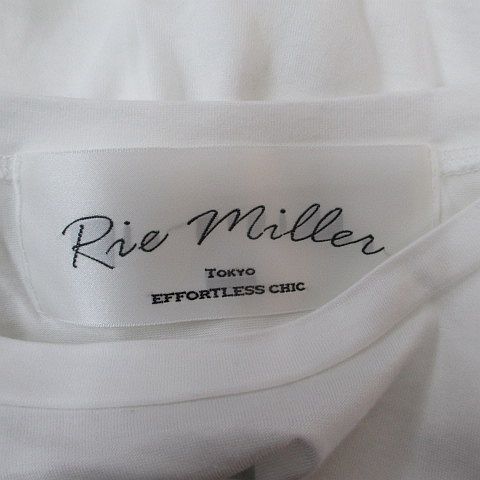 リエミラー Rie miller フレンチスリーブ カットソー 38 白系 ホワイト 袖フリル 綿 コットン 日本製 レディース_画像3