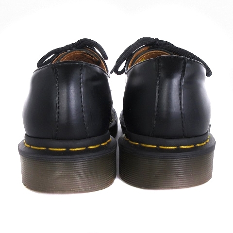 ドクターマーチン DR.MARTENS 3ホールシューズ ブーツ ローカット レザー イエローステッチ WY004 UK4 23cm位 黒 ブラック 靴 ■SM1 レディの画像3