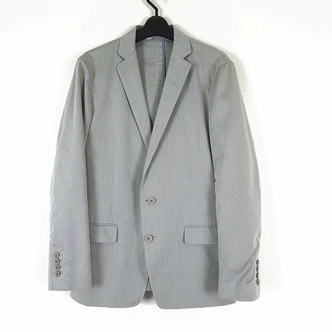  Calvin Klein CALVIN KLEIN jacket tailored stripe single 2 button cotton stretch M gray domestic regular goods men's 