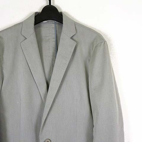  Calvin Klein CALVIN KLEIN jacket tailored stripe single 2 button cotton stretch M gray domestic regular goods men's 