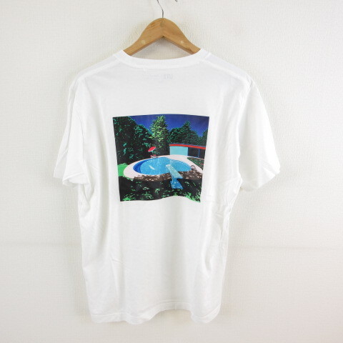 ユニクロ UNIQLO Hiroshi Nagai カットソー Tシャツ 半袖 バックプリント 白 XL *T875 メンズ_画像2