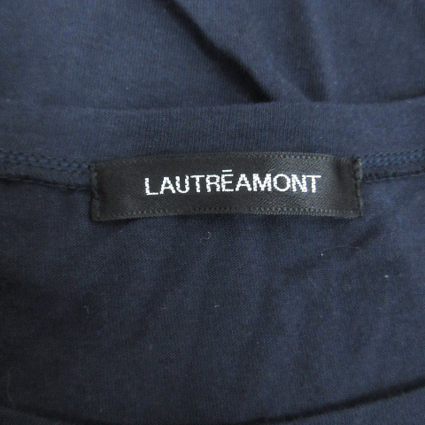 ロートレアモン LAUTREAMONT Tシャツ カットソー 半袖 ラウンドネック ロゴプリント 38 紺 白 ネイビー ホワイト /FF43 レディース_画像5