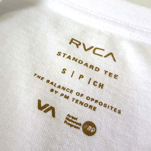 ルーカ RVCA Tシャツ ロゴ プリント クルーネック 半袖 S 白 ホワイト メンズ_画像5