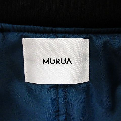 ムルーア MURUA ジャケット ブルゾン MA-1 長袖 デザインスリーブ ショート丈 ナイロン F ブラック ※EKM レディース_画像4