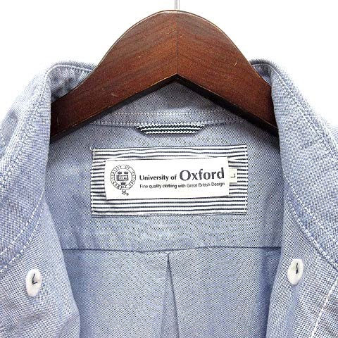 ユニバーシティオブオックスフォード University of Oxford オックスフォード ボタンダウン シャツ 半袖 ブルー系 L メンズ_画像3