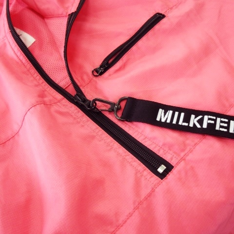  Milkfed MILKFED. жакет джемпер тянуть over ветровка половина Zip do Lost Logo S розовый /CK12 женский 