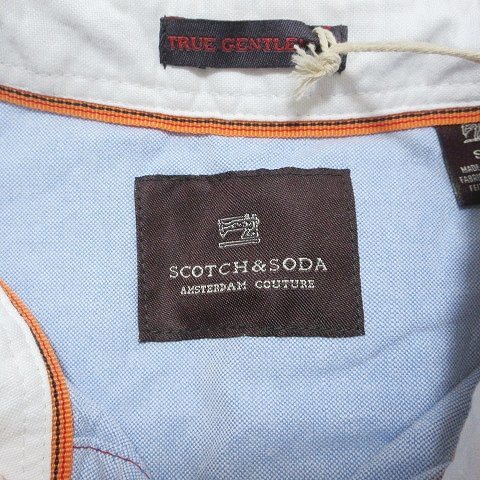 未使用品 スコッチ&ソーダ SCOTCH & SODA タグ付き オックスフォード ボタンダウン シャツ 長袖 刺繍 S 青 ブルー IBO51 X メンズ_画像8