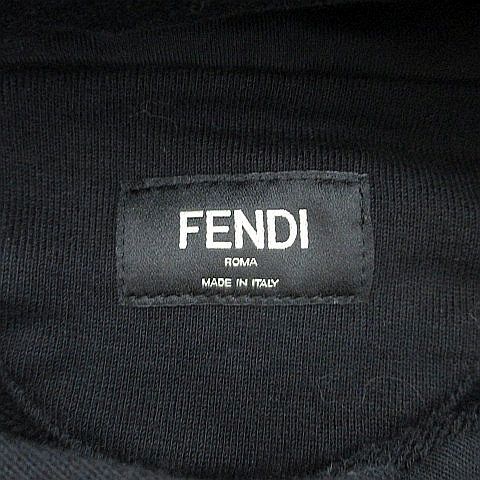  Fendi FENDI FY0767 7HT Monstar Parker pull over 44 black series black Logo biju- cotton cotton men's lady's 