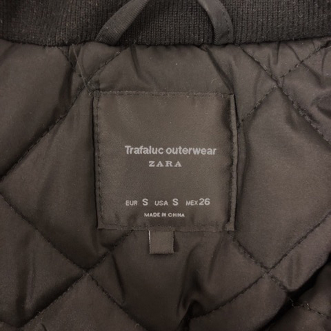 ザラ トラファルック ZARA Trafaluc ジャケット ジャンパー アウター モッズコート フード付き S 黒 ブラック レディース_画像3