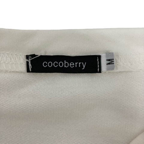 ココベリー cocoberry カットソー クルーネック レース シースルー 無地 長袖 M 白 ホワイト ※MZ レディース_画像3