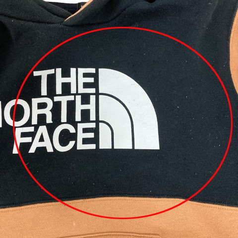 ザノースフェイス THE NORTH FACE トレーナー パーカー フーディ NTJ62264 ロゴ プリント バイカラー 長袖 140 ブラック キャメル キッズ_画像5