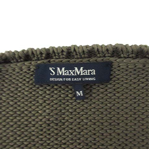 Sマックスマーラ 'S Max Mara コットン ニット 半袖 ショート カーディガン ボレロ カーキ M レディース_画像3