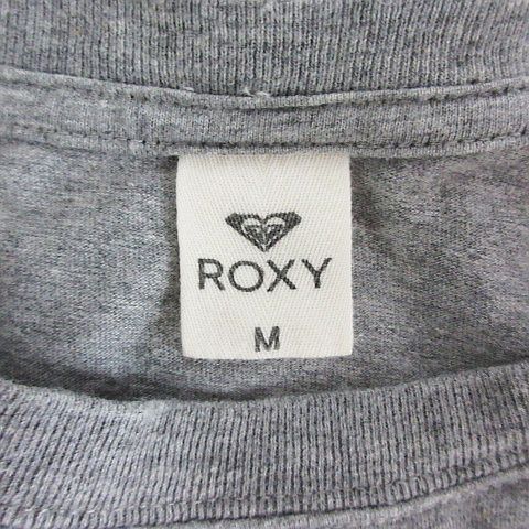  Roxy ROXY футболка cut and sewn короткий рукав вырез лодочкой Британия знак Logo хлопок M серый *EKM женский 