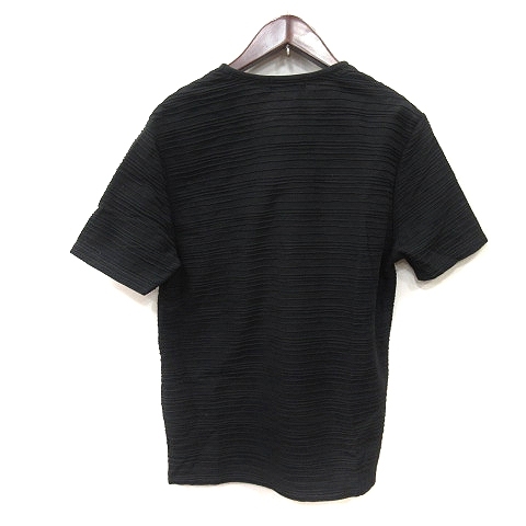 ハイダウェイ ニコル HIDEAWAYS Tシャツ カットソー Vネック 半袖 ボーダー 48 黒 ブラック /YI メンズ_画像4