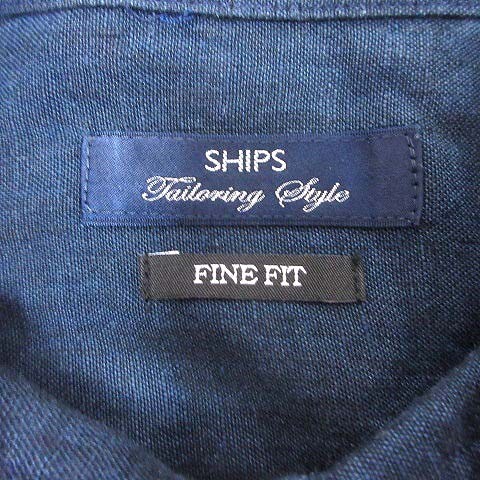シップス SHIPS Tailoring Style カジュアルシャツ 長袖 麻 リネン 紺 ネイビー /YK メンズの画像5