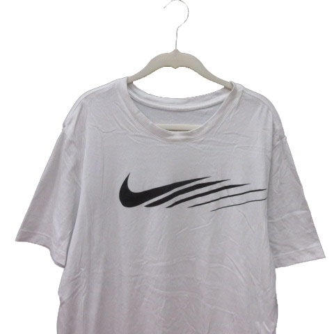 ナイキ NIKE Tシャツ カットソー クルーネック プリント 半袖 XXL 白 ホワイト 黒 ブラック /MS メンズ_画像2