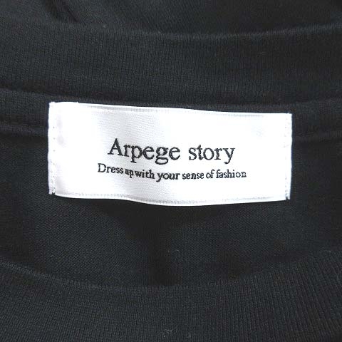 アルページュストーリー Arpege story Tシャツ カットソー 半袖 クルーネック 無地 2 黒 ブラック /CT レディース_画像5