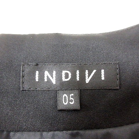 インディヴィ INDIVI ワンピース ミモレ ロング 半袖 5 黒 ブラック /MN レディース_画像5