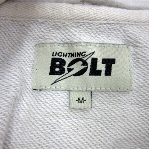 ライトニング ボルト Lightning Bolt パーカー プルオーバー プリント M 白 ホワイト 黒 ブラック /YS28 メンズ_画像6