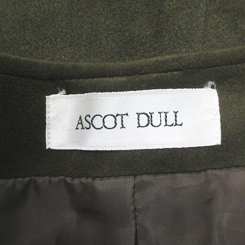ASCOT DULL 長袖 ノーカラー ジャケット 9 緑 グリーン系 ボタン ポケット 日本製 レディース_画像3