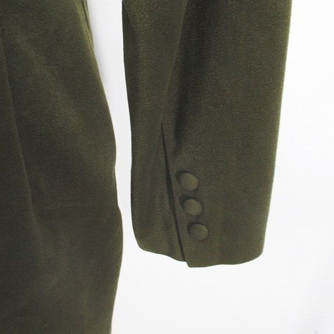 ASCOT DULL 長袖 ノーカラー ジャケット 9 緑 グリーン系 ボタン ポケット 日本製 レディース_画像7