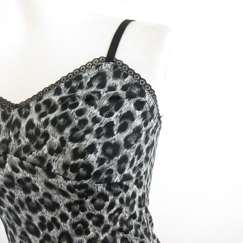  Morgan MORGAN DE TOI Cami One-piece Mini leopard print Leopard black gray *A754 lady's 