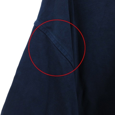 ボッテガヴェネタ BOTTEGA VENETA ポロシャツ 半袖 コットン オーバーサイズ 刺繍 ワンポイント 紺 ネイビー M メンズの画像9