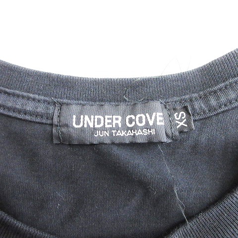 アンダーカバー UNDERCOVER Tシャツ カットソー 半袖 丸首 クルーネック ロゴ プリント コットン 黒 ブラック XS ■SM1 メンズ_画像3