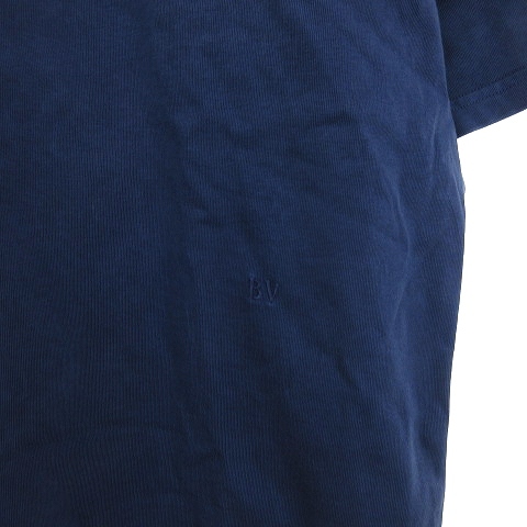ボッテガヴェネタ BOTTEGA VENETA ポロシャツ 半袖 コットン オーバーサイズ 刺繍 ワンポイント 紺 ネイビー M メンズの画像4