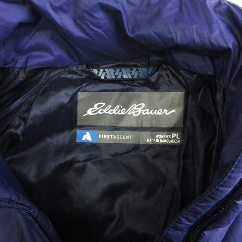 エディーバウアー EDDIE BAUER ダウンジャケット ブルゾン ジップアップ ワンポイント 紫 パープル PL LL ■GY31 レディース_画像5